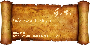 Géczy Andrea névjegykártya