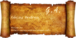 Géczy Andrea névjegykártya