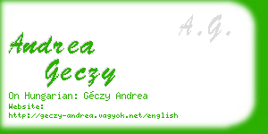 andrea geczy business card