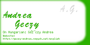 andrea geczy business card